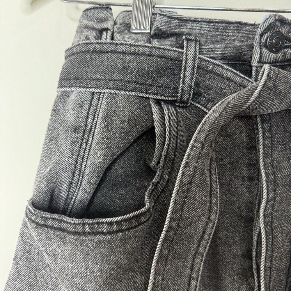 We The Free Black Denim Mini Skirt Jean Short Fringe Punk Sz 27 - Picture 6 of 9